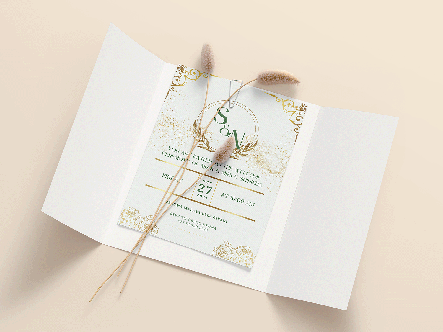 Martha Wedding Invitation Design Mockup