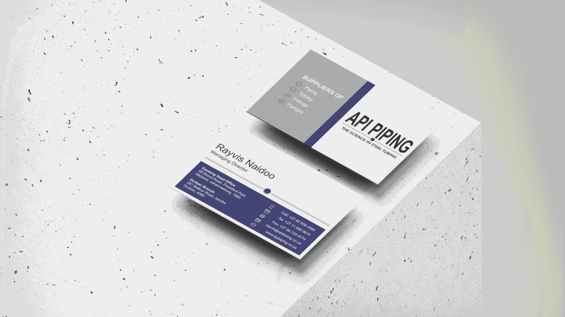 API Business Card Design Mockup
